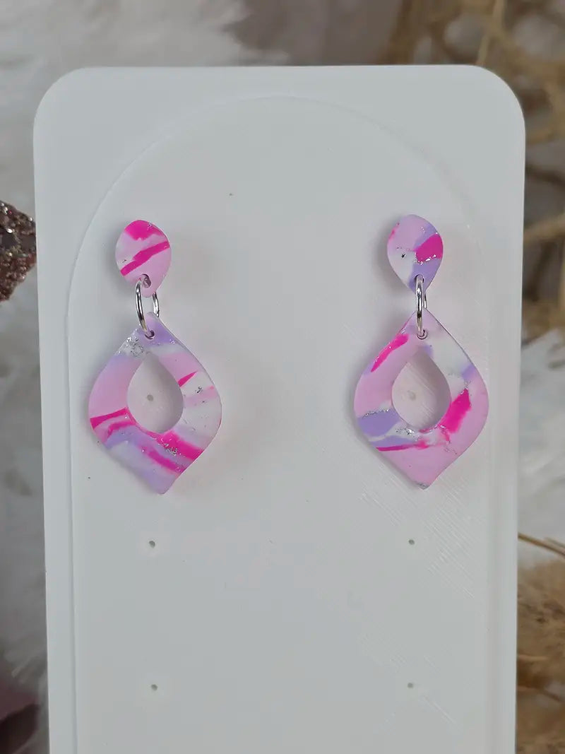 Akvarellikide-korvakorut (Pinkki)